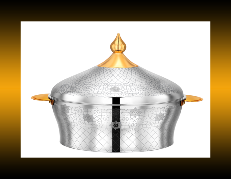 BOHARA Samiya Silver Insulated Stainless Steel Hotpot — commercial food casserole